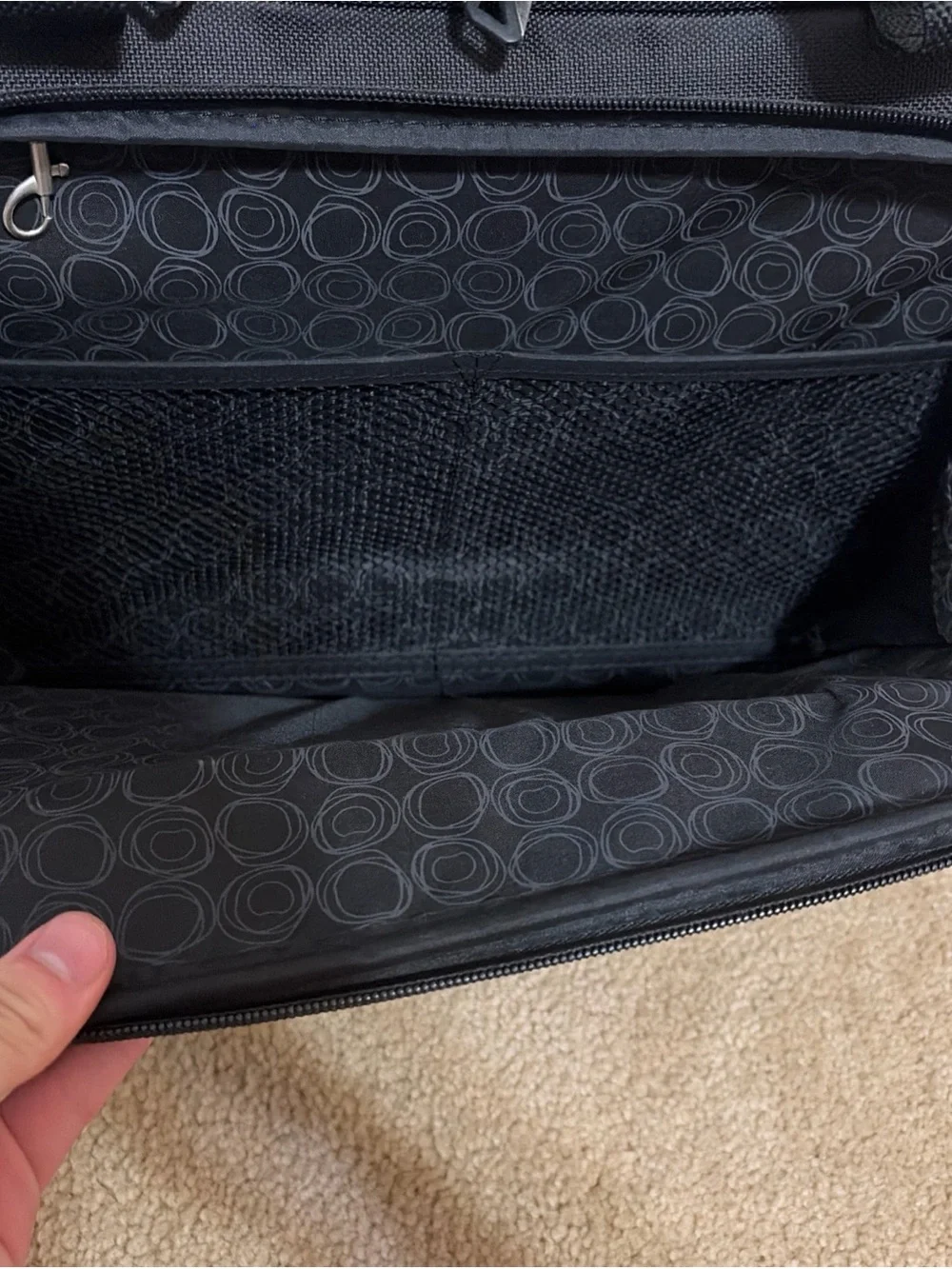 Professional Black Rolling Laptop Briefcase with Telescoping Handle